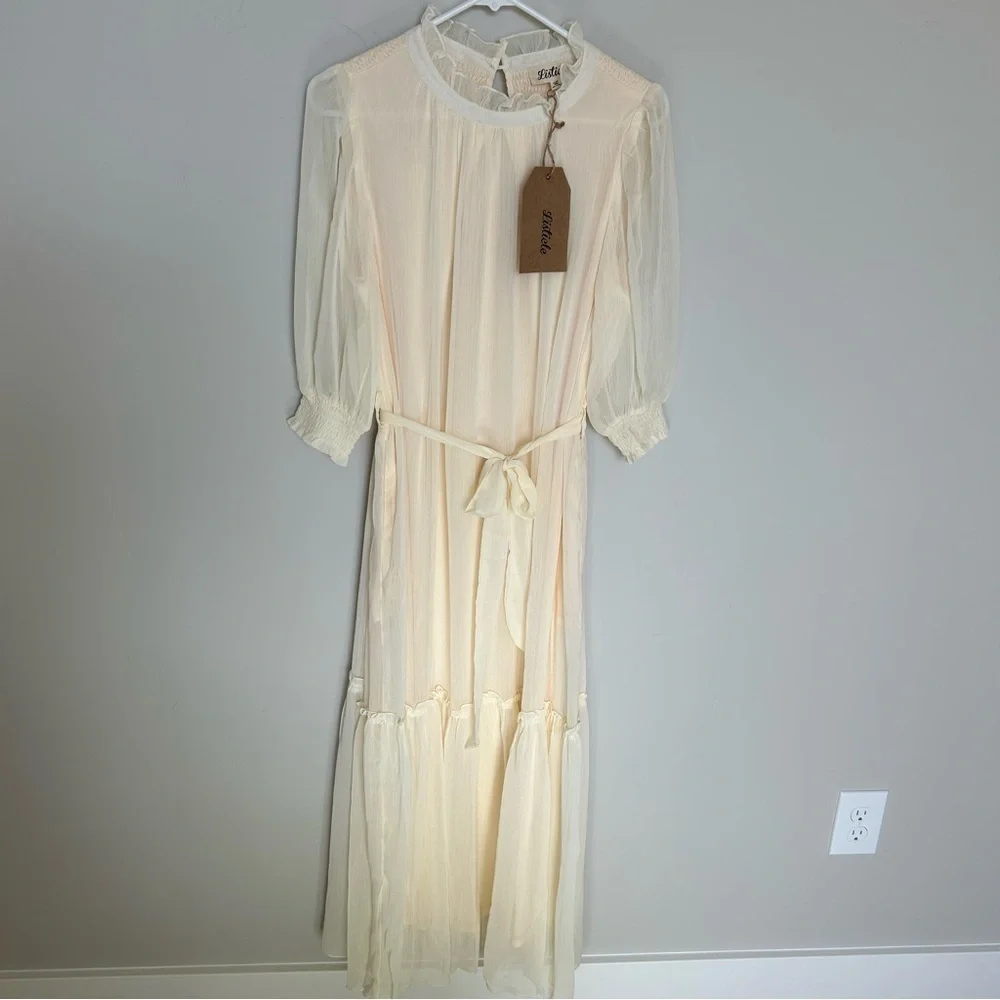 Women’s Listicle Dress, Cream, Large